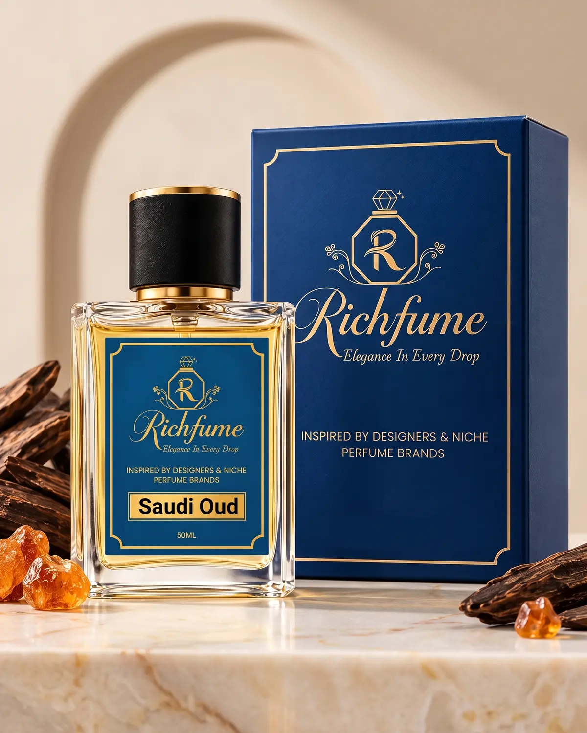 Richfume Saudi Oud Eau de Parfum 50 ML with premium gift box