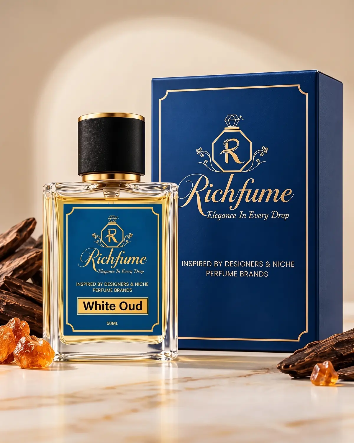 Richfume White Oud Eau de Parfum 50 ML with premium gift box