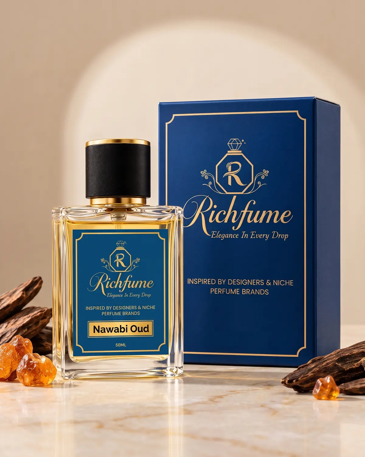 Richfume Nawabi Oud Eau de Parfum 50 ML with premium gift box